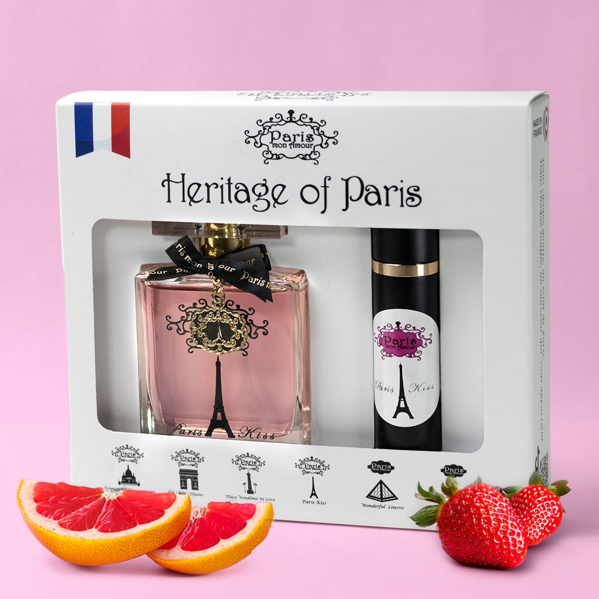 Coffret Parfum PARIS MON AMOUR Paris Kiss 50 ml + Spray de voyage 9 ml