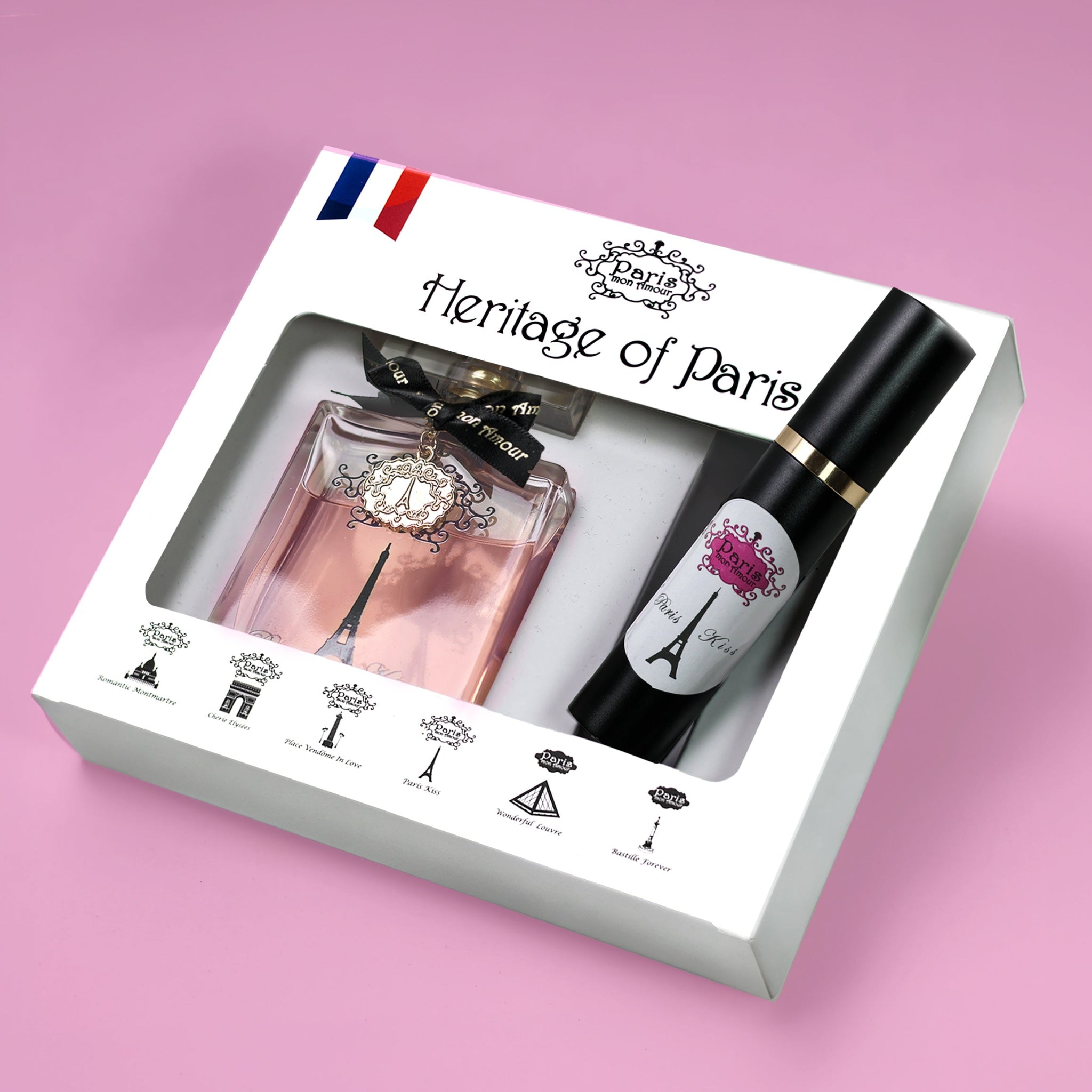 Coffret Parfum PARIS MON AMOUR Paris Kiss 50 ml + Spray de voyage 9 ml