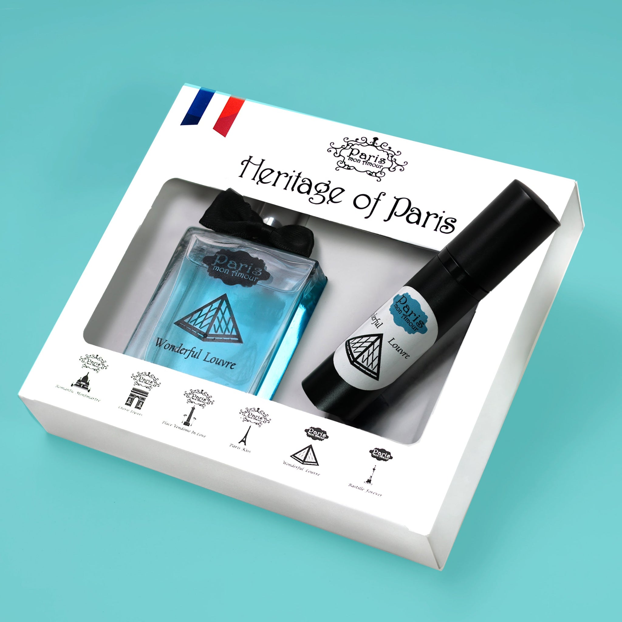 PARIS MON AMOUR Wonderful Louvre Perfume Gift Set 50 ml + Travel Spray 9 ml