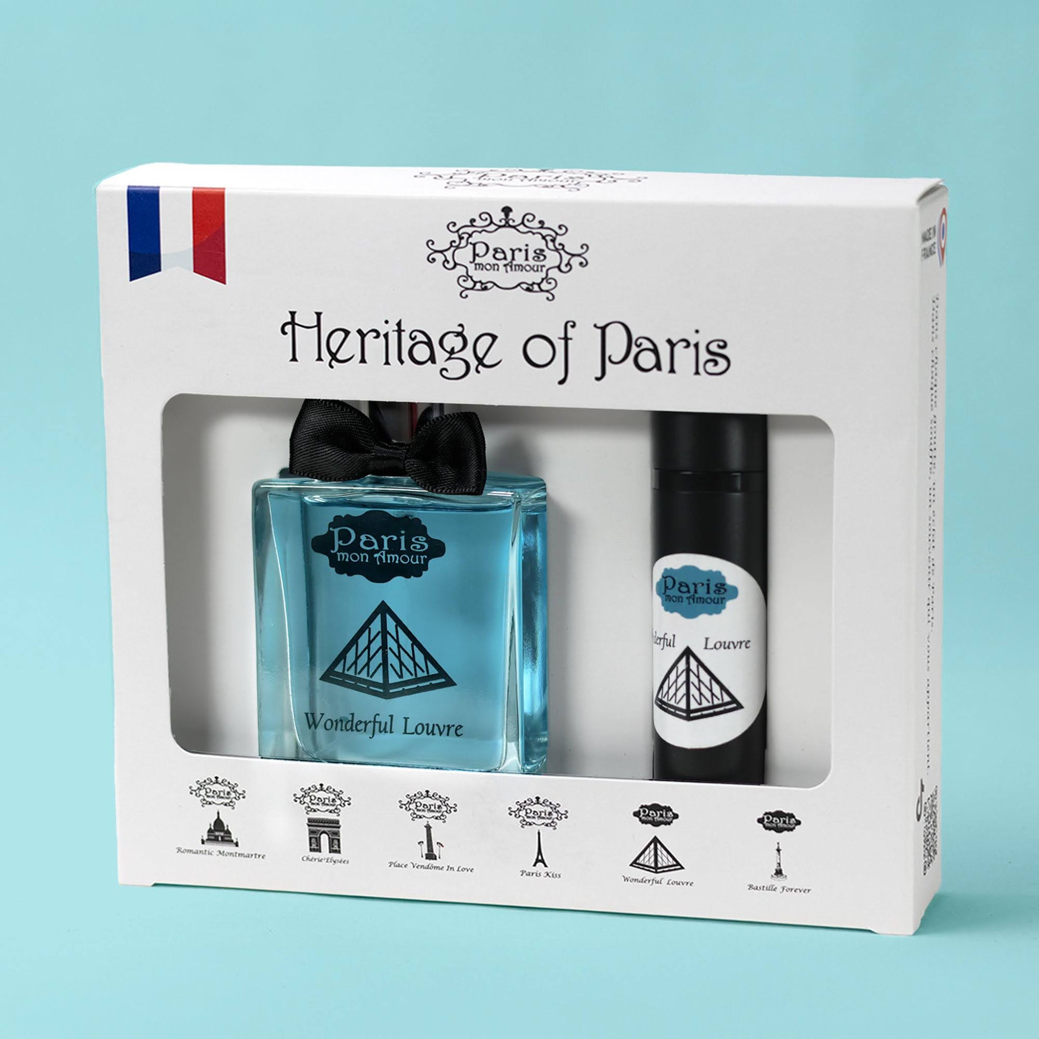 PARIS MON AMOUR Wonderful Louvre Perfume Gift Set 50 ml + Travel Spray 9 ml